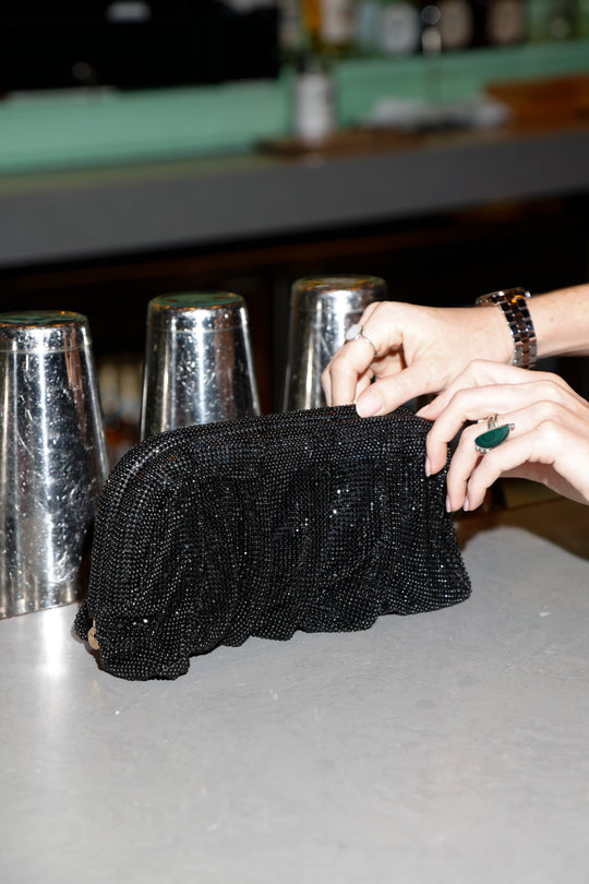 black crystal handbag
