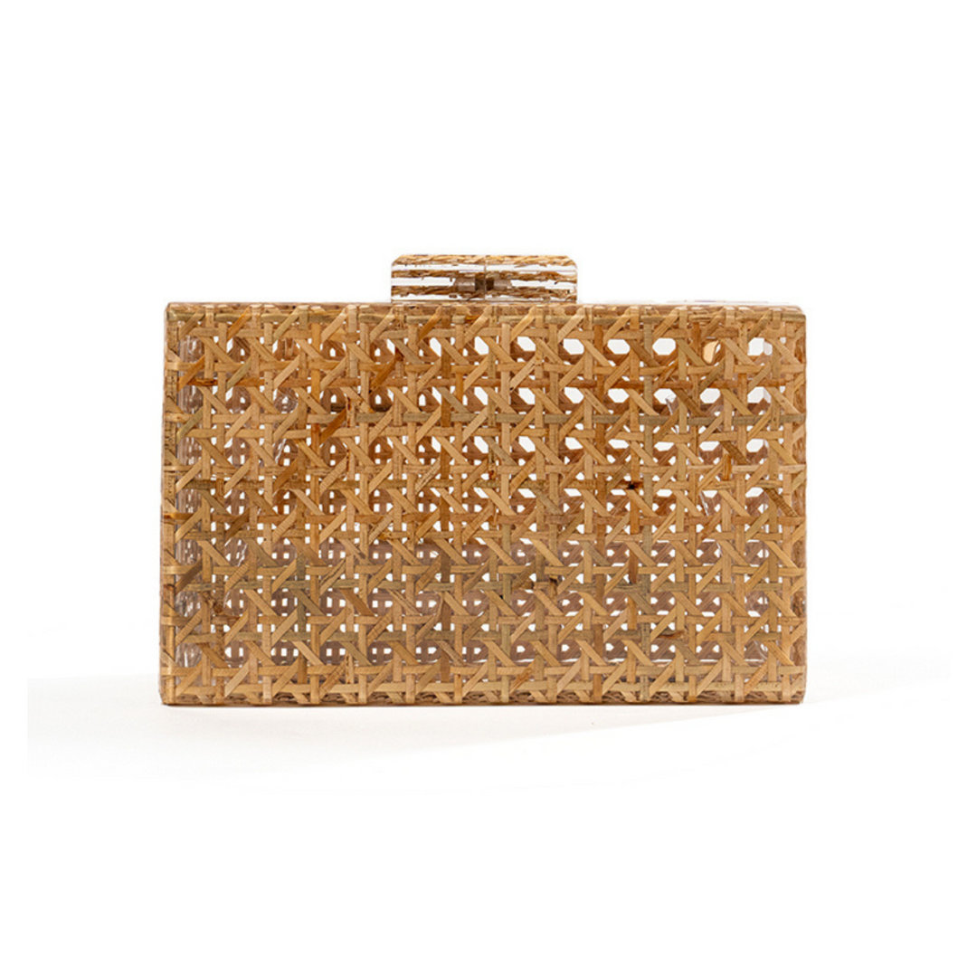 The Palm Beach Rattan Clutch
