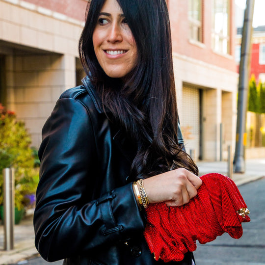 red crystal handbag