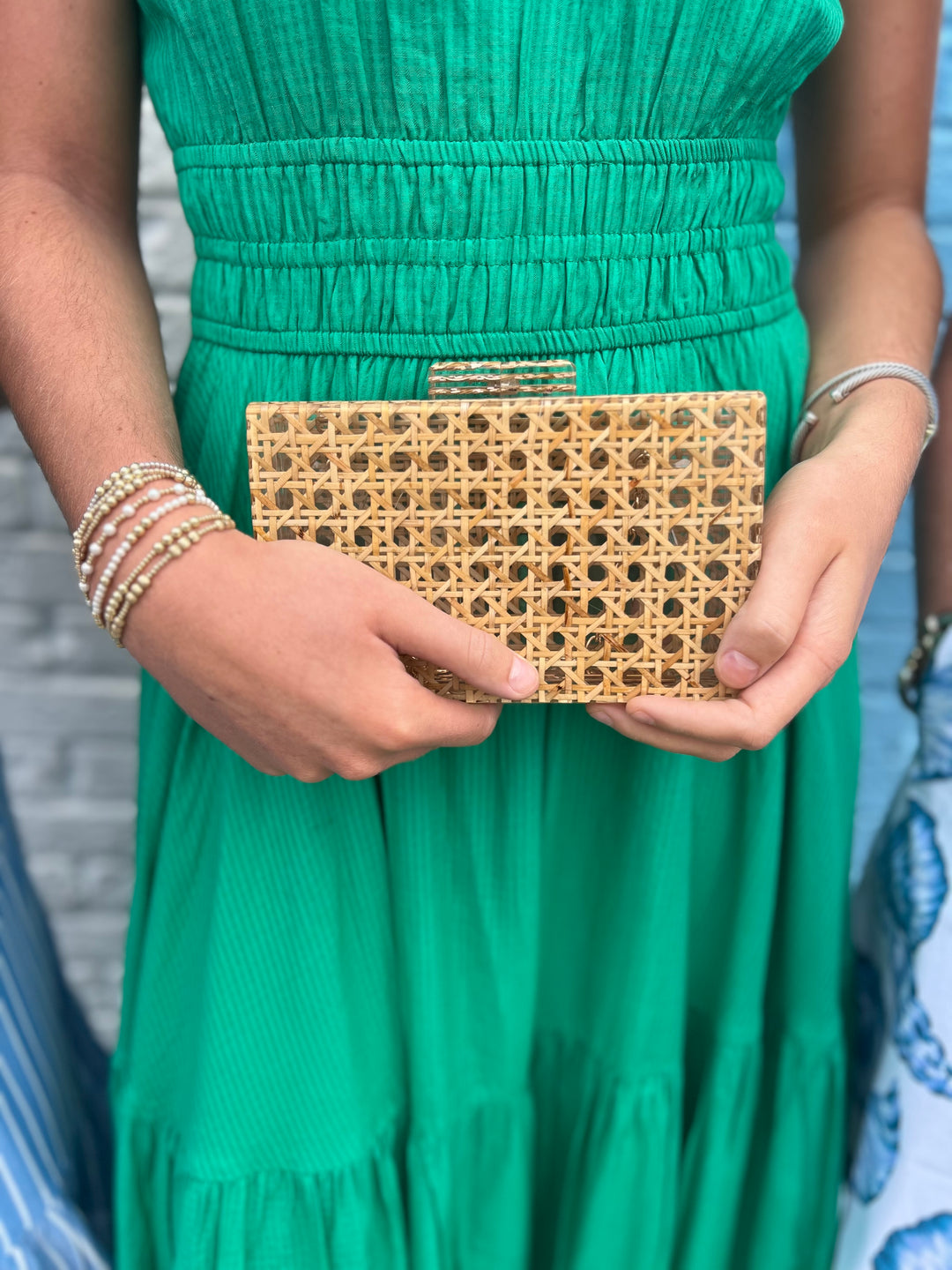 The Palm Beach Rattan Clutch