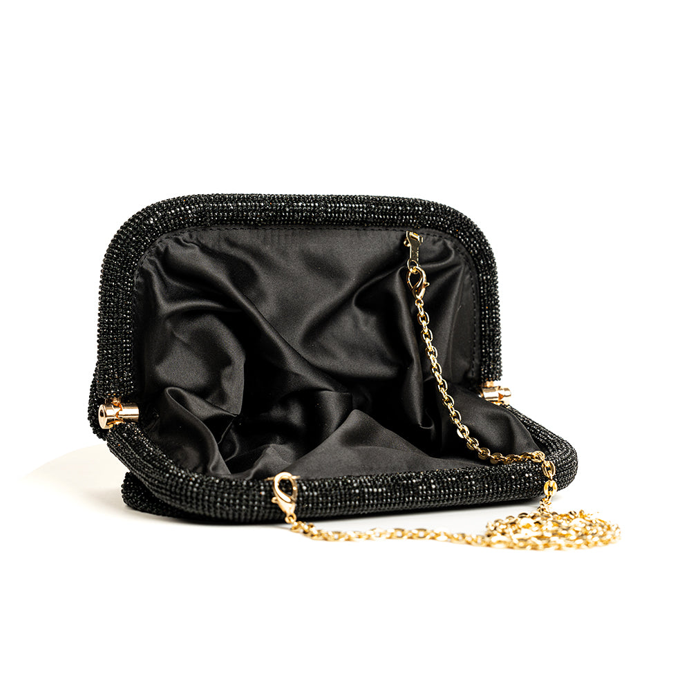black crystal handbag