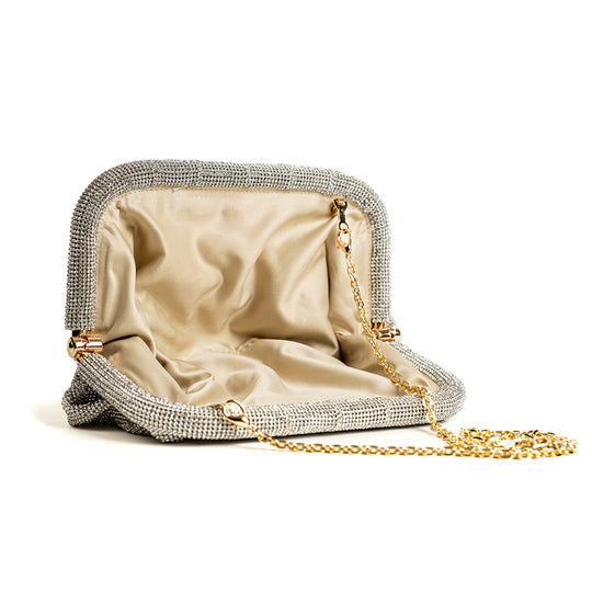 silver crystal handbag